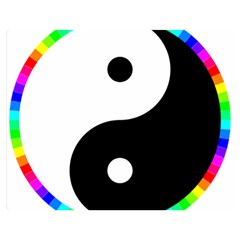 Rainbow Around Yinyang Double Sided Flano Blanket (Medium) 