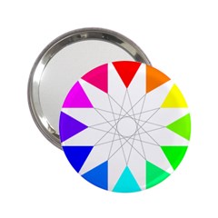 Rainbow Dodecagon And Black Dodecagram 2 25  Handbag Mirrors by Nexatart