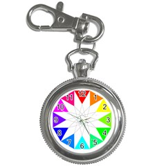 Rainbow Dodecagon And Black Dodecagram Key Chain Watches by Nexatart