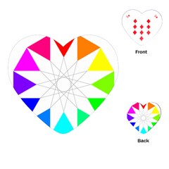 Rainbow Dodecagon And Black Dodecagram Playing Cards (heart)  by Nexatart