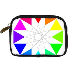 Rainbow Dodecagon And Black Dodecagram Digital Camera Cases by Nexatart