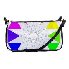 Rainbow Dodecagon And Black Dodecagram Shoulder Clutch Bags