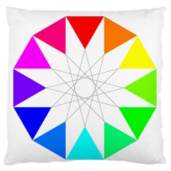 Rainbow Dodecagon And Black Dodecagram Standard Flano Cushion Case (one Side) by Nexatart