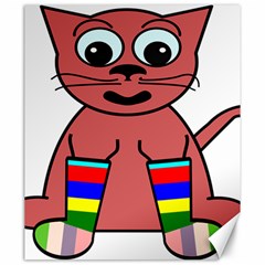 Cartoon Cat In Rainbow Socks Canvas 20  X 24   by Nexatart