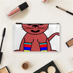 Cartoon Cat In Rainbow Socks Cosmetic Bag (small)  by Nexatart