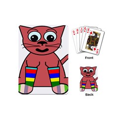 Cartoon Cat In Rainbow Socks Playing Cards (mini)  by Nexatart