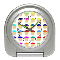 Colorful Cupcakes Pattern Travel Alarm Clocks by Nexatart