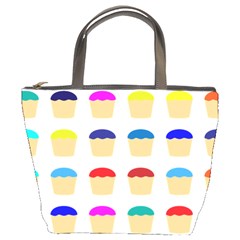 Colorful Cupcakes Pattern Bucket Bags by Nexatart