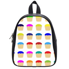 Colorful Cupcakes Pattern School Bags (small)  by Nexatart