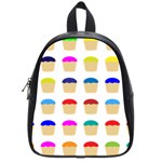 Colorful Cupcakes Pattern School Bags (Small)  Front