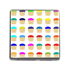 Colorful Cupcakes Pattern Memory Card Reader (square) by Nexatart