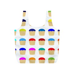 Colorful Cupcakes Pattern Full Print Recycle Bags (s)  by Nexatart