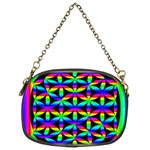 Rainbow Flower Of Life In Black Circle Chain Purses (Two Sides)  Front