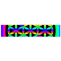 Rainbow Flower Of Life In Black Circle Flano Scarf (small) by Nexatart