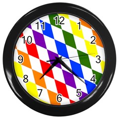 Rainbow Flag Bavaria Wall Clocks (black) by Nexatart