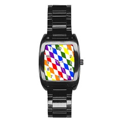 Rainbow Flag Bavaria Stainless Steel Barrel Watch by Nexatart