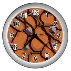 Seamless Dirt Texture Wall Clocks (silver)  by Nexatart