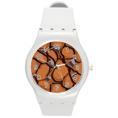 Seamless Dirt Texture Round Plastic Sport Watch (m) by Nexatart