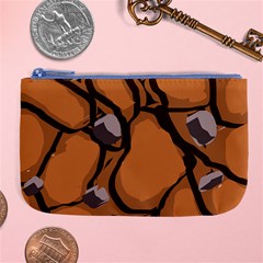 Seamless Dirt Texture Large Coin Purse by Nexatart