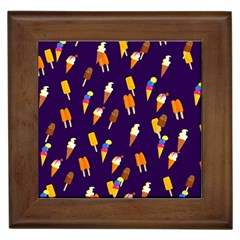 Seamless Ice Cream Pattern Framed Tiles by Nexatart