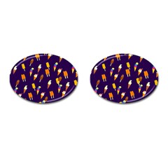 Seamless Ice Cream Pattern Cufflinks (oval) by Nexatart