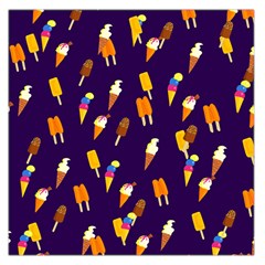 Seamless Ice Cream Pattern Large Satin Scarf (square) by Nexatart