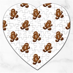 Gingerbread Seamless Pattern Jigsaw Puzzle (heart) by Nexatart