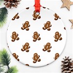 Gingerbread Seamless Pattern Round Ornament (Two Sides) Front