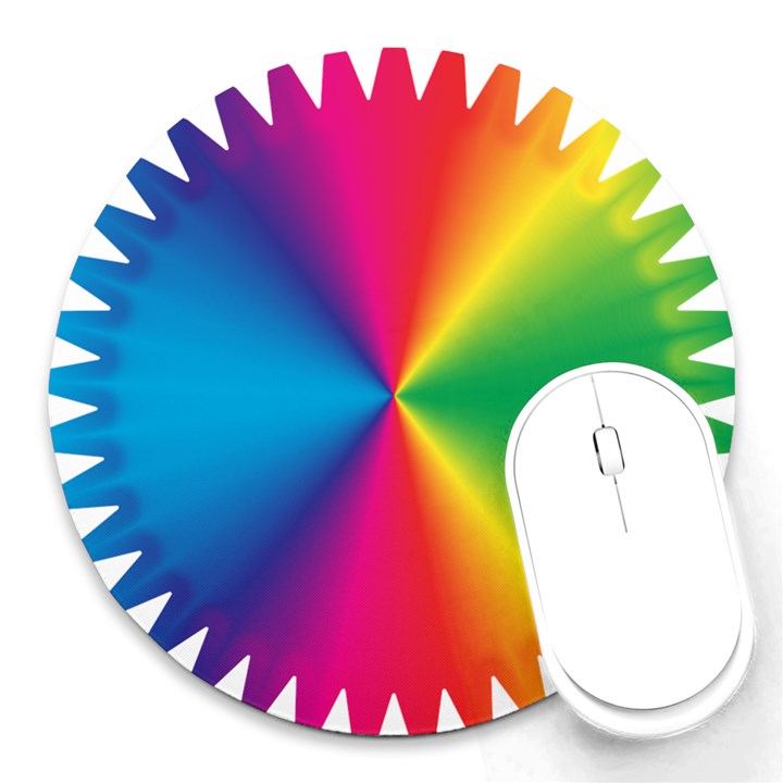 Rainbow Seal Re Imagined Round Mousepads