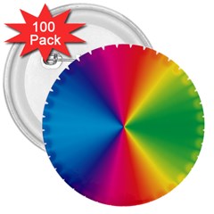 Rainbow Seal Re Imagined 3  Buttons (100 Pack)  by Nexatart