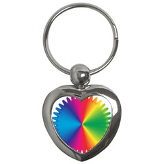 Rainbow Seal Re Imagined Key Chains (heart)  by Nexatart