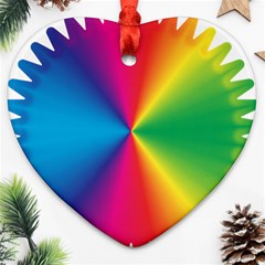 Rainbow Seal Re Imagined Heart Ornament (two Sides) by Nexatart