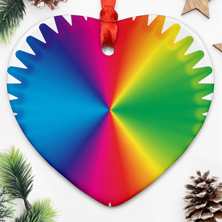 Rainbow Seal Re Imagined Heart Ornament (Two Sides)