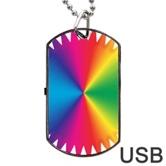 Rainbow Seal Re Imagined Dog Tag Usb Flash (one Side) by Nexatart