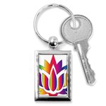 Rainbow Lotus Flower Silhouette Key Chains (Rectangle)  Front