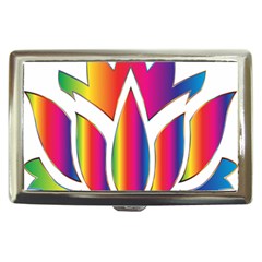 Rainbow Lotus Flower Silhouette Cigarette Money Cases by Nexatart