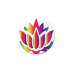 Rainbow Lotus Flower Silhouette Golf Ball Marker (10 pack) Front