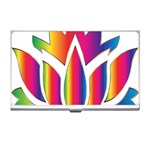 Rainbow Lotus Flower Silhouette Business Card Holders Front