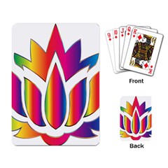 Rainbow Lotus Flower Silhouette Playing Card by Nexatart