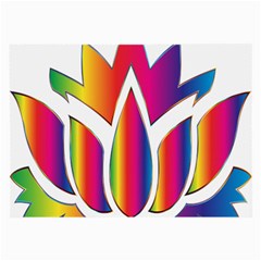 Rainbow Lotus Flower Silhouette Large Glasses Cloth by Nexatart