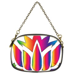 Rainbow Lotus Flower Silhouette Chain Purses (one Side)  by Nexatart