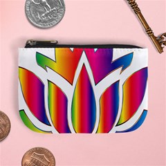 Rainbow Lotus Flower Silhouette Mini Coin Purses by Nexatart