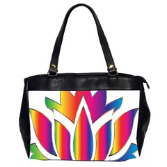 Rainbow Lotus Flower Silhouette Office Handbags (2 Sides)  by Nexatart