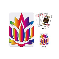 Rainbow Lotus Flower Silhouette Playing Cards (mini)  by Nexatart