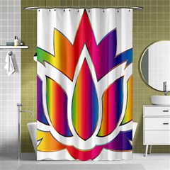 Rainbow Lotus Flower Silhouette Shower Curtain 48  X 72  (small)  by Nexatart