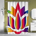 Rainbow Lotus Flower Silhouette Shower Curtain 48  x 72  (Small)  Curtain(48  X 72 ) - 42.18 x64.8  Curtain(48  X 72 )