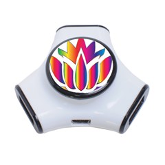 Rainbow Lotus Flower Silhouette 3-port Usb Hub by Nexatart