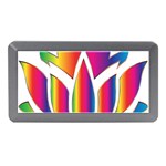 Rainbow Lotus Flower Silhouette Memory Card Reader (Mini) Front