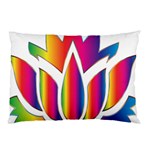 Rainbow Lotus Flower Silhouette Pillow Case (Two Sides) Front