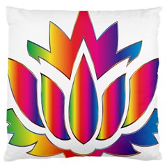 Rainbow Lotus Flower Silhouette Large Cushion Case (one Side) by Nexatart